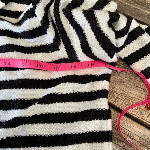 Tristan Stripe statement Jacket with hoodie  size Large Black/white - Picture 7 of 8